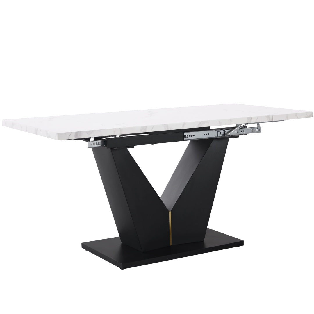 Table à Dîner Télescopique Extensible 99-159cm Bois MDF Moderne