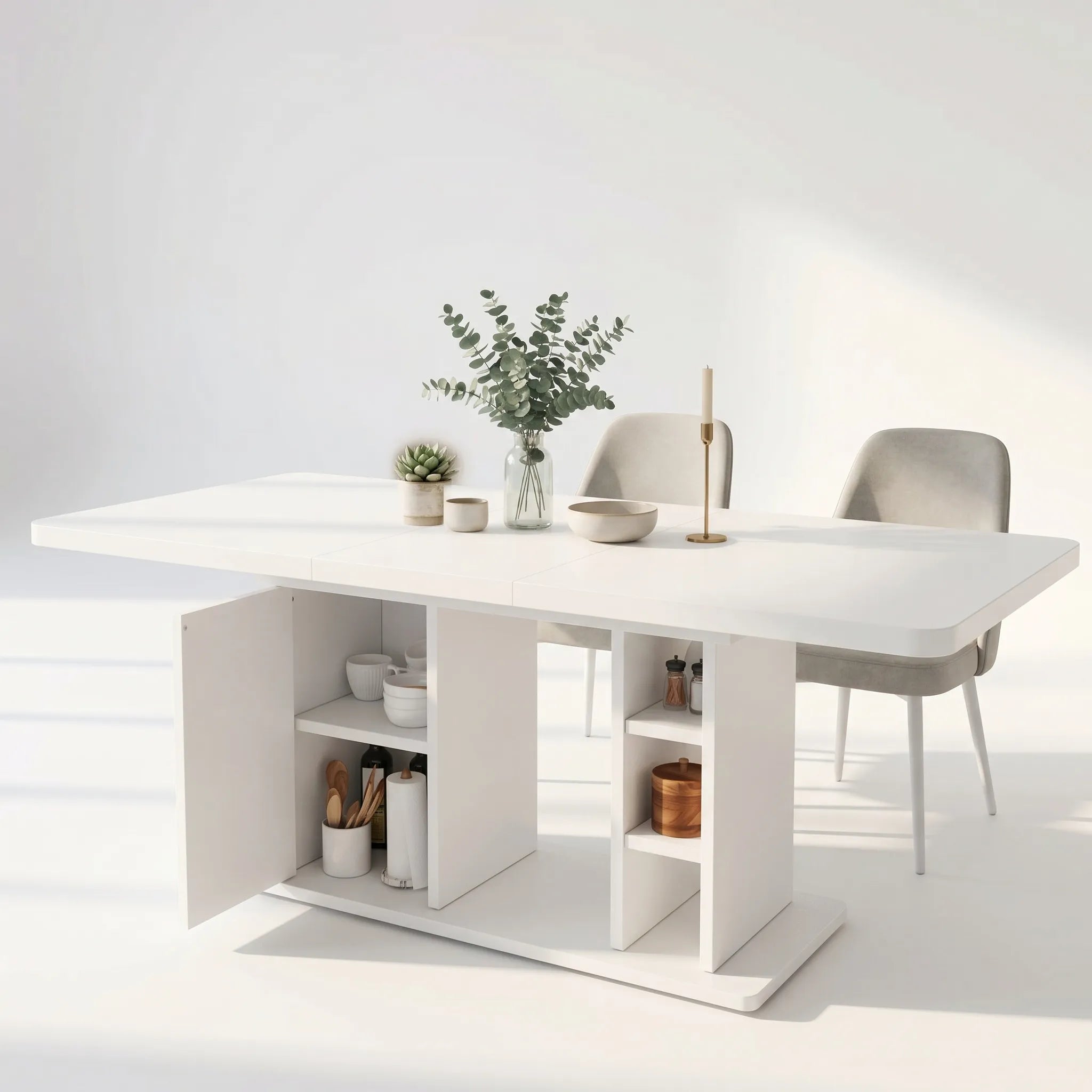 Table à manger extensible style nordique Delvora