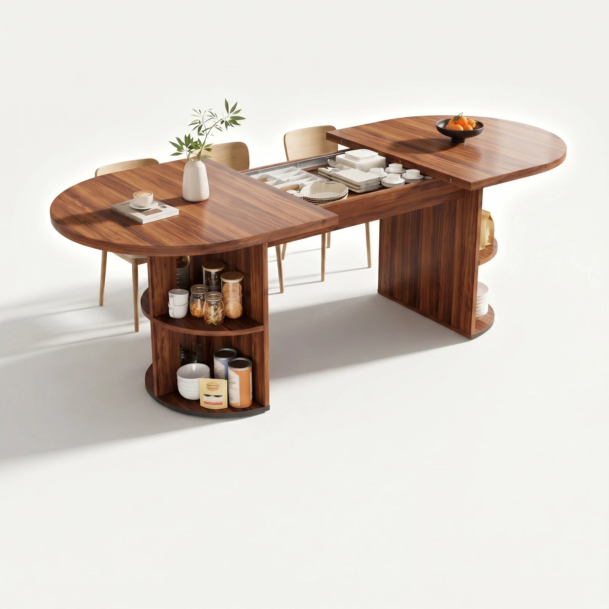 Table à manger extensible sur pied central Kivano