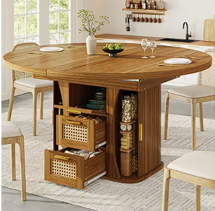 Table à manger extensible avec rangement Jarelio