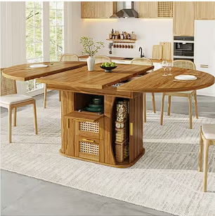 Table à manger extensible avec rangement Jarelio