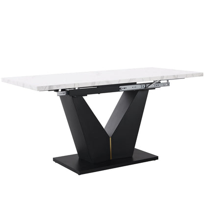 Table à Dîner Télescopique Extensible 99-159cm Bois MDF Moderne