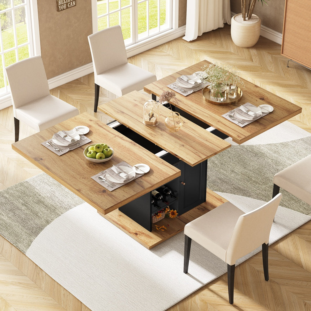 Table à Manger Télescopique Extensible 110-140 cm pour Cuisine Salon