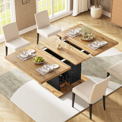 Table à Manger Télescopique Extensible 110-140 cm pour Cuisine Salon