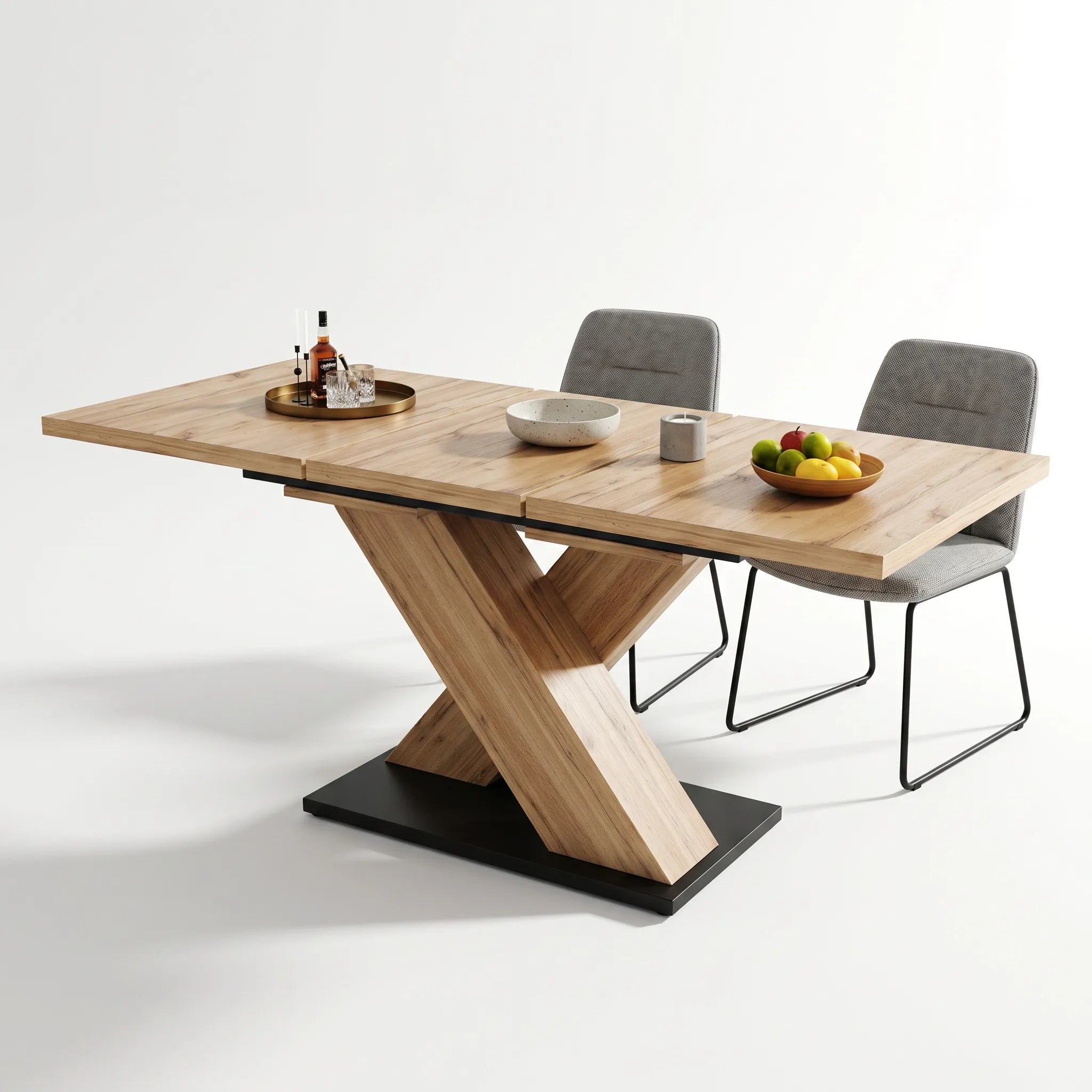 Table à manger extensible pieds croisés Vezano