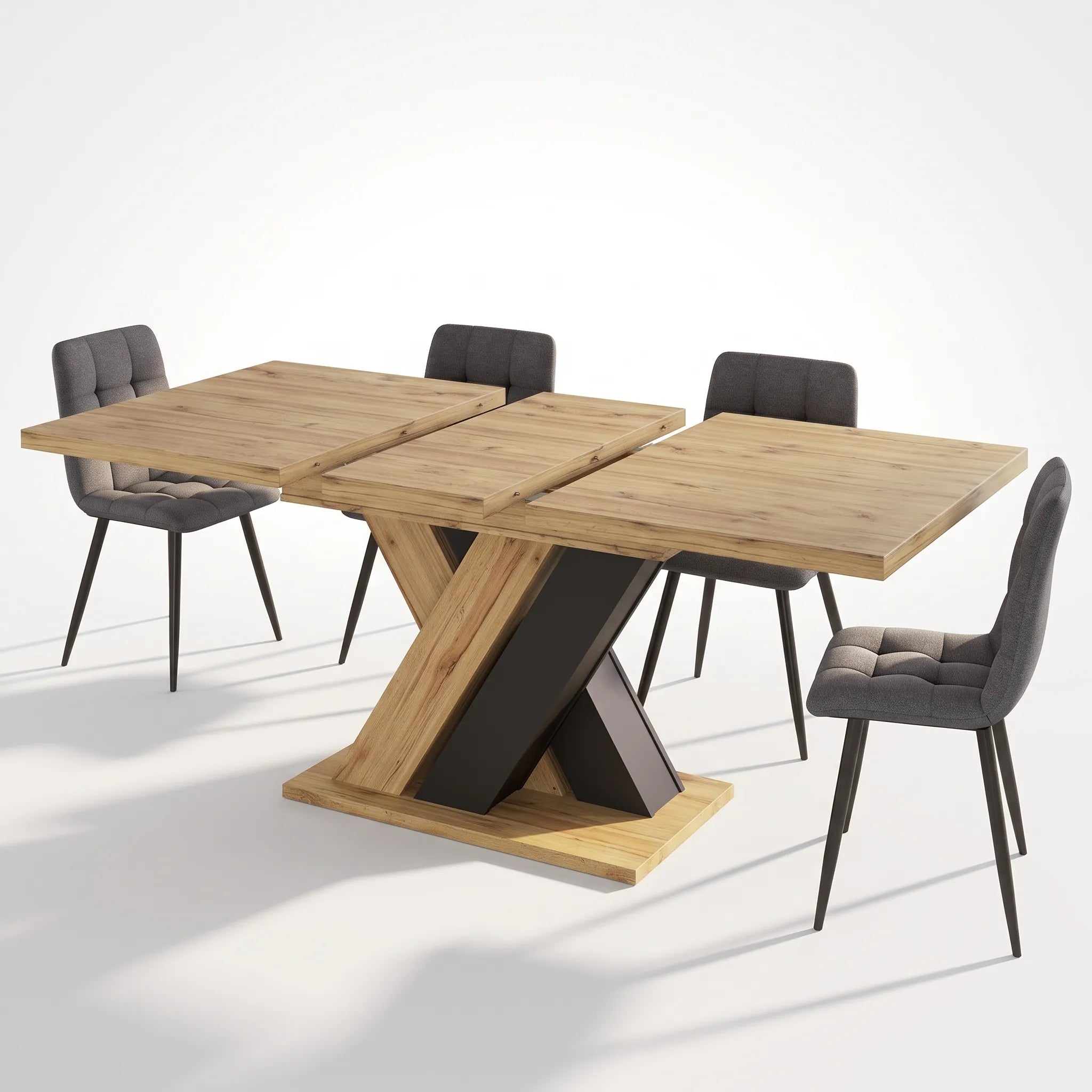 Table à manger extensible base en X Tarelia
