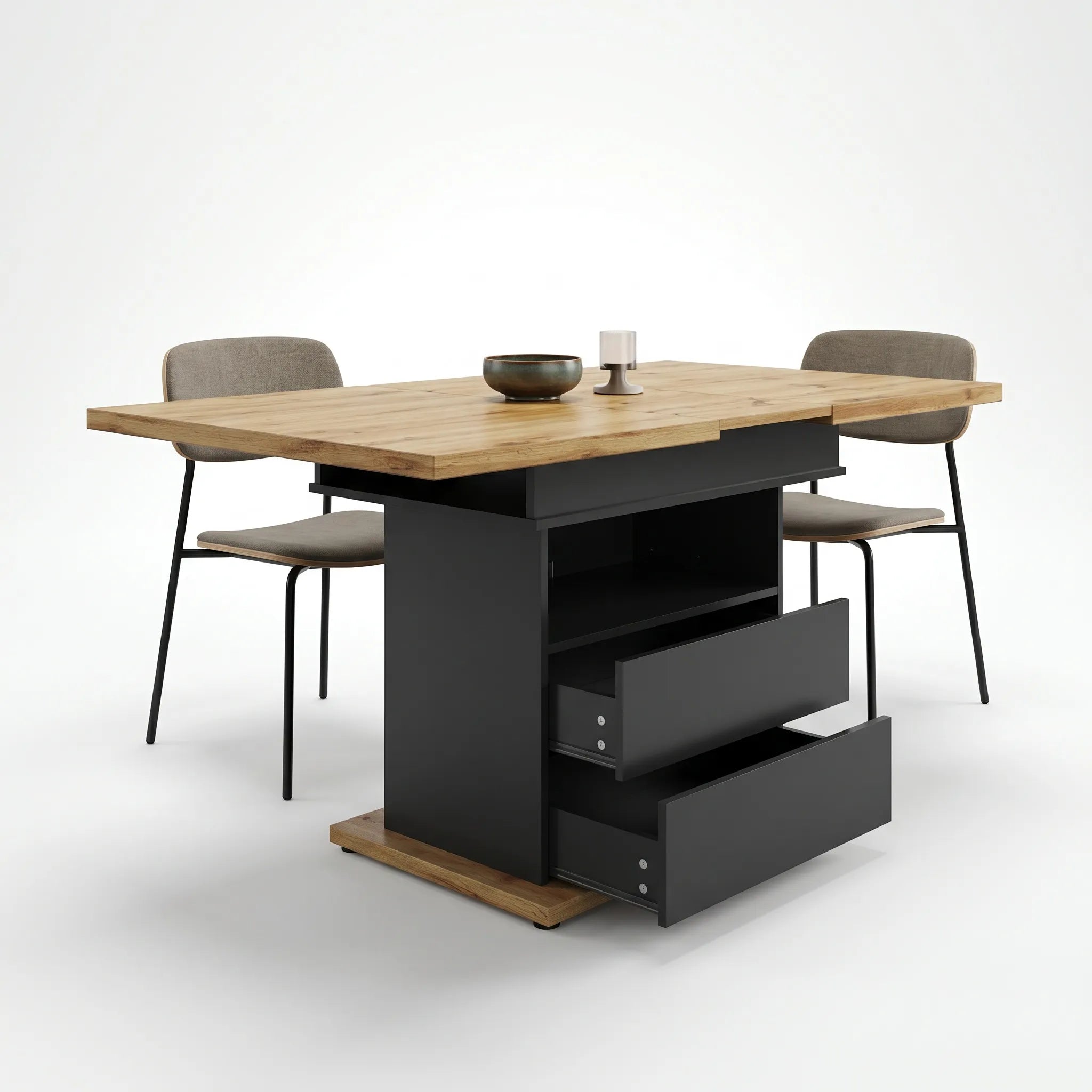 Table à manger extensible avec rangement Estraia
