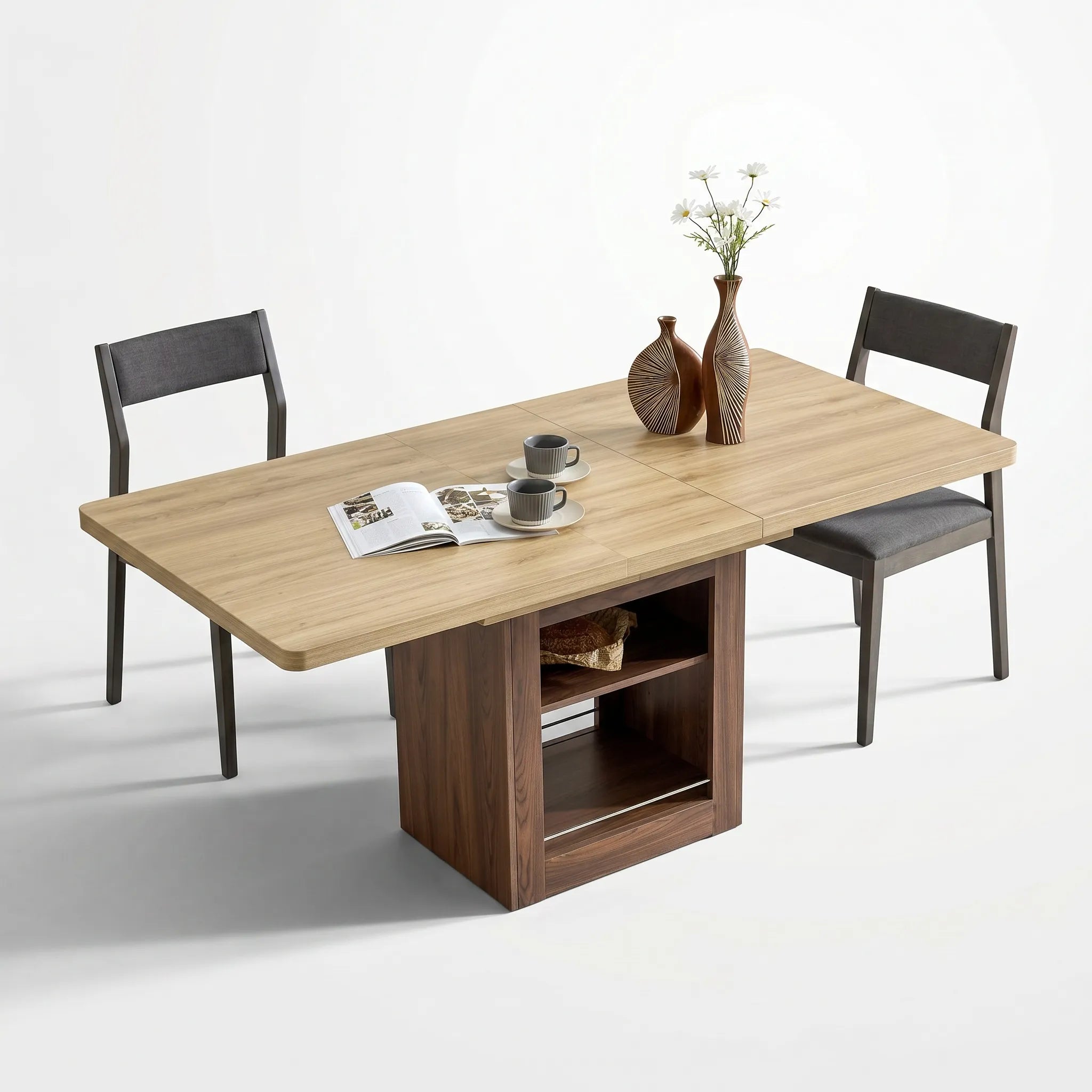 Table à manger extensible avec rangement Ivarna