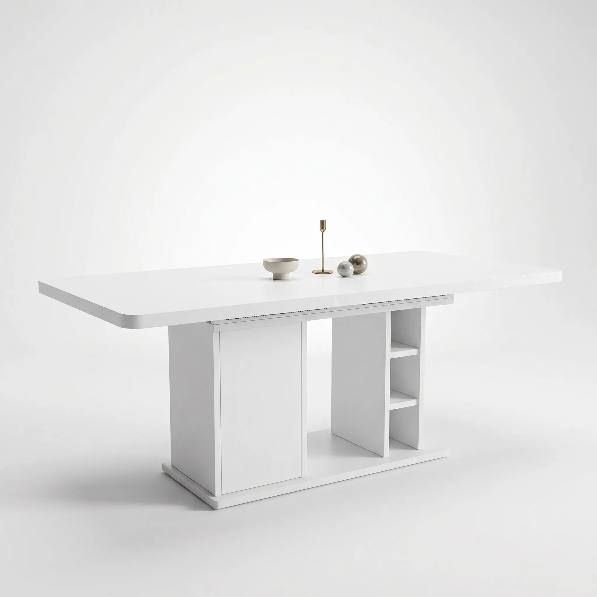 Table à manger extensible style nordique Delvora
