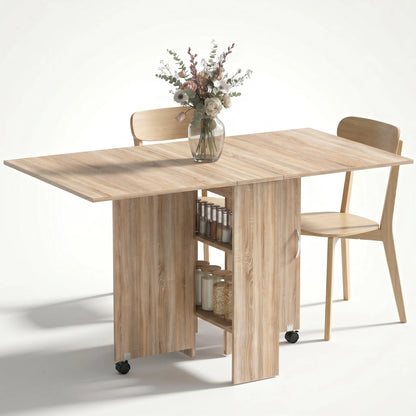 Table à manger pliante mobile sur roulettes Wislora