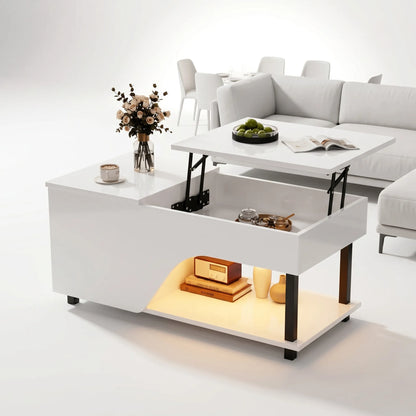 Table basse relevable design perforé Wexlia