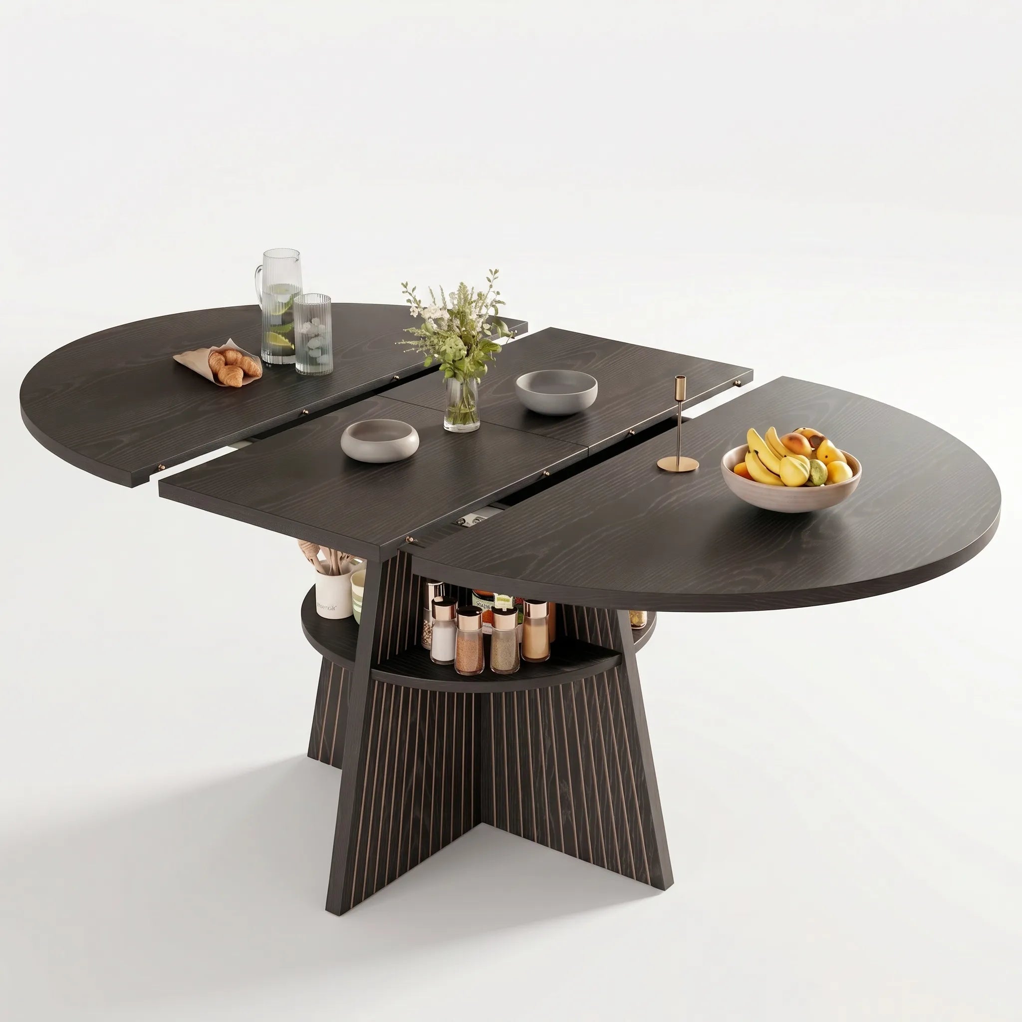 Table à manger extensible sur trépied Corviane
