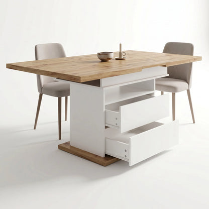 Table à manger extensible avec rangement Estraia