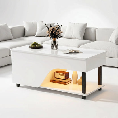 Table basse relevable design perforé Wexlia