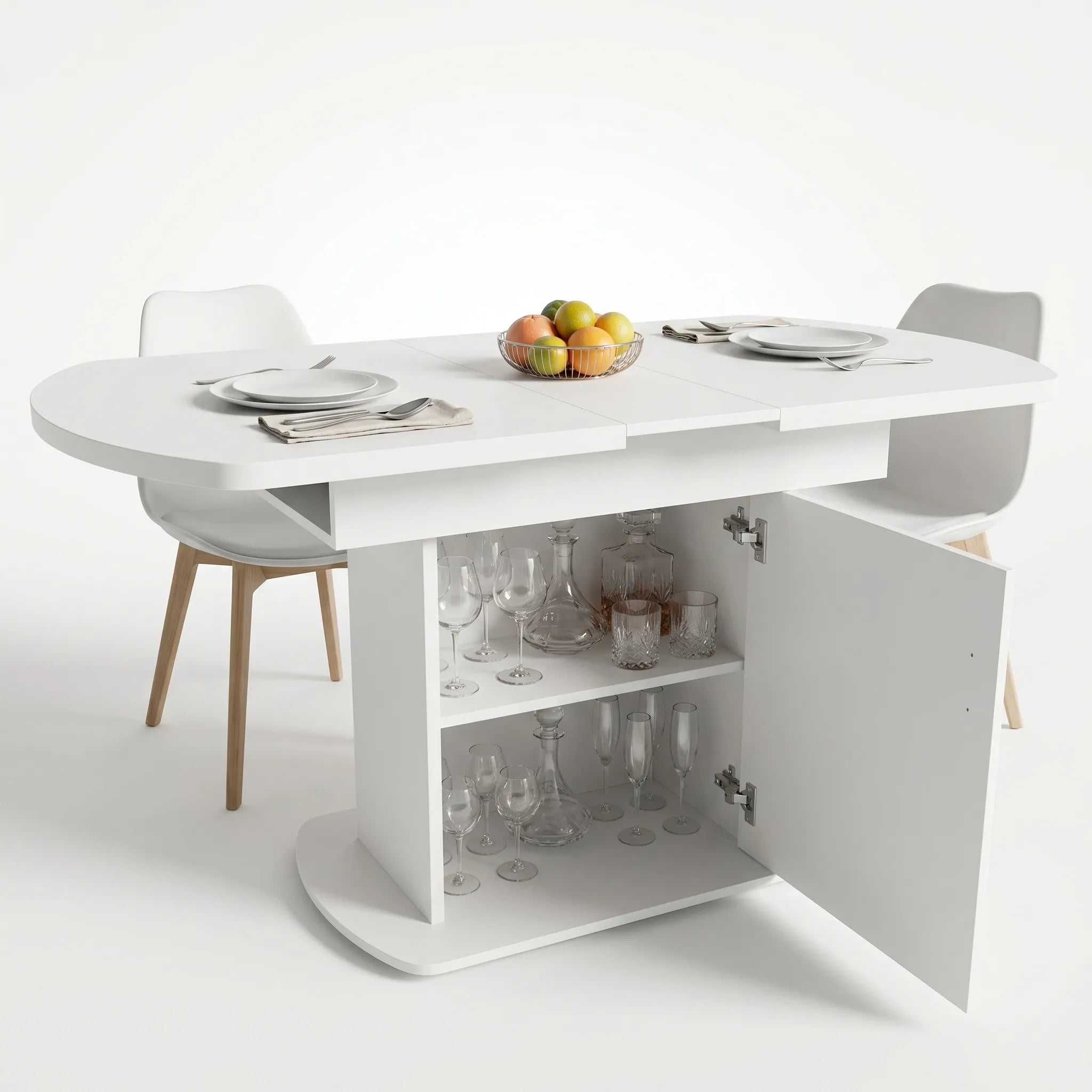 Table à manger ovale extensible effet béton Nylora