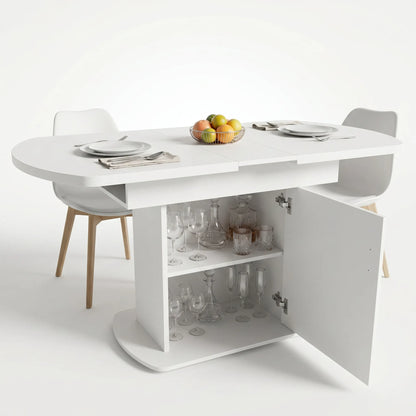 Table à manger ovale extensible effet béton Nylora