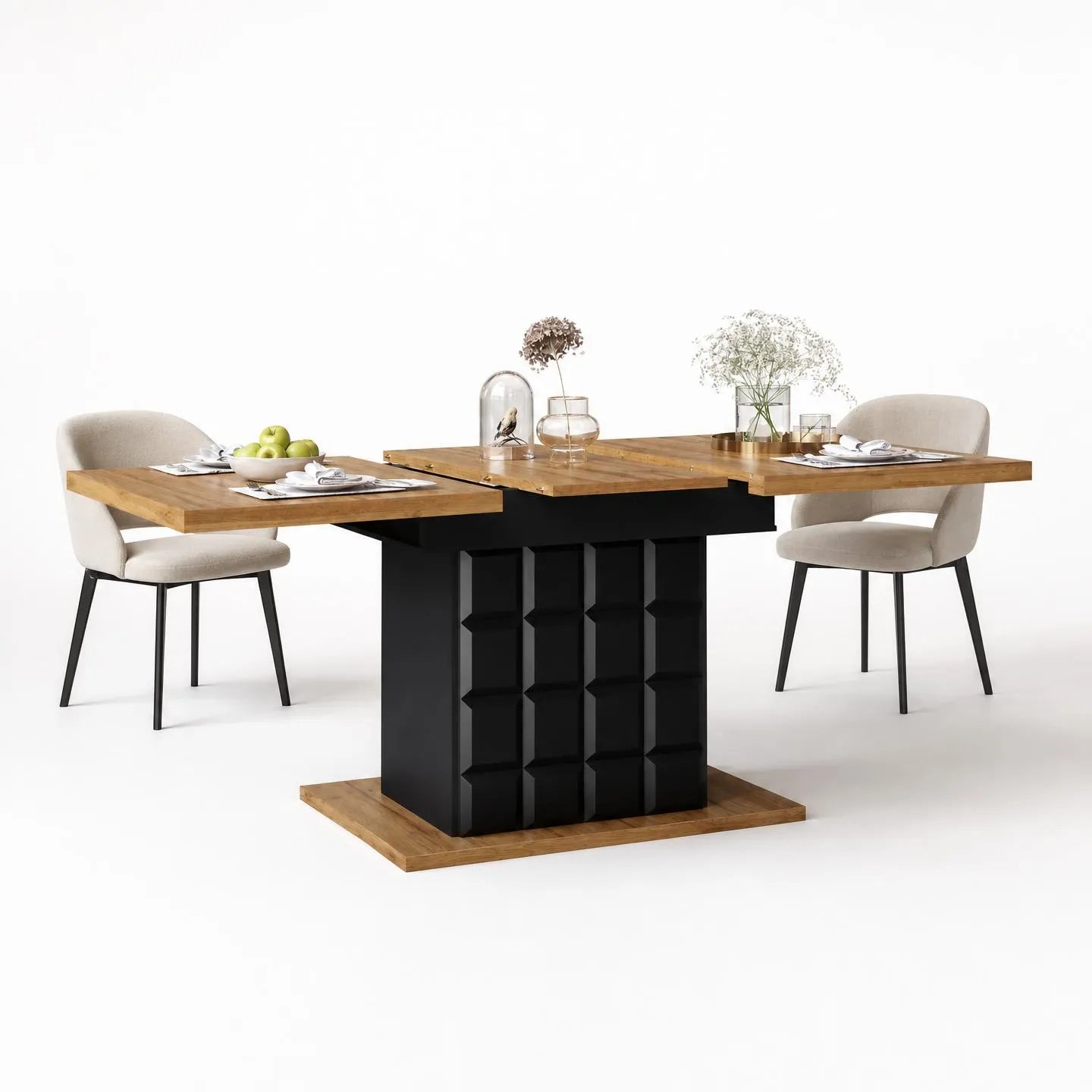 Table à manger extensible avec rangement Pellano